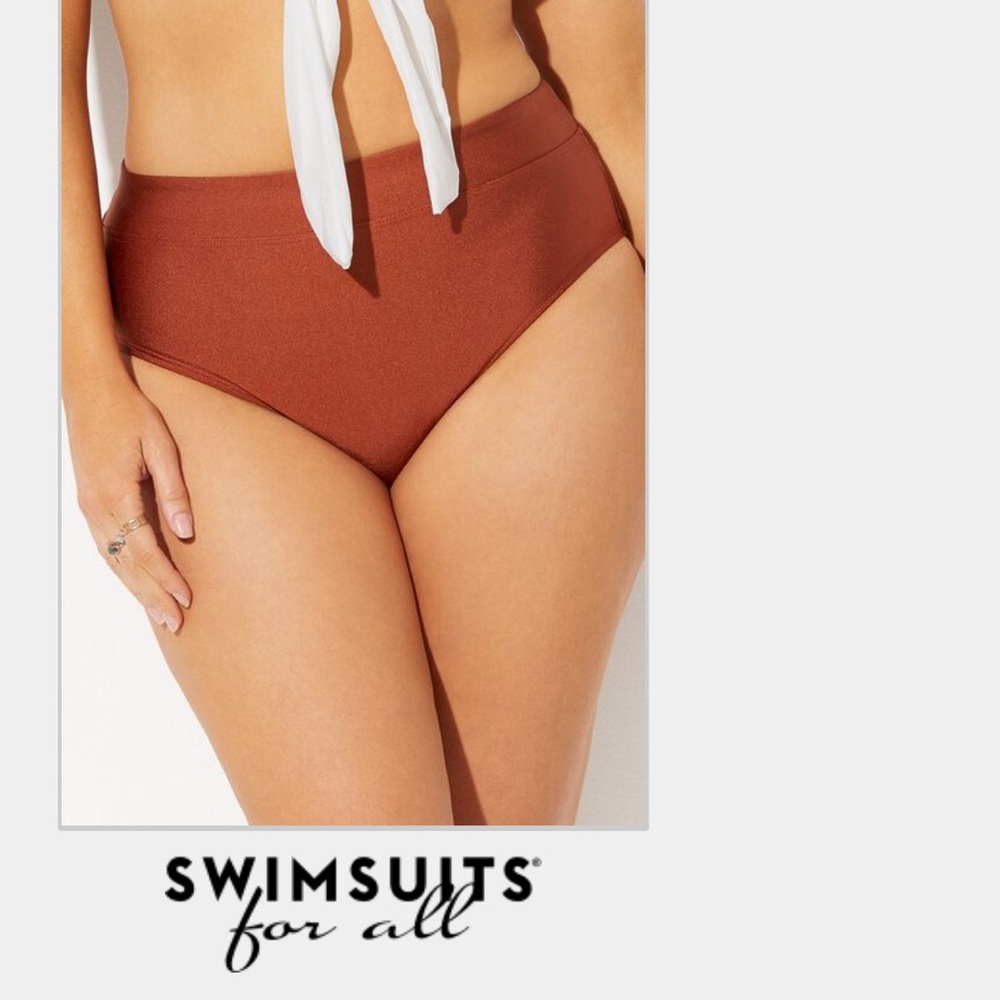 Swimsuits For All Brown Bikini High Waisted and Smooth Fabric